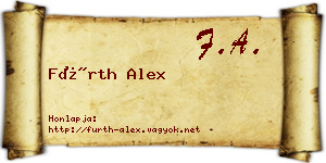 Fürth Alex névjegykártya